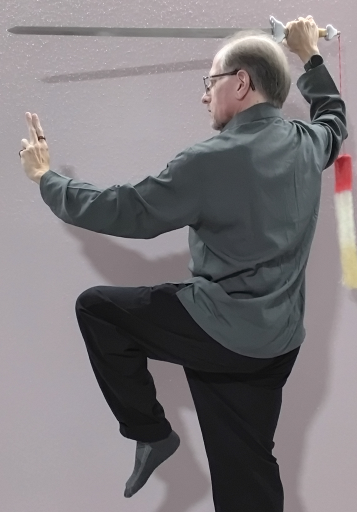 Tai Chi Jian with tassel during Big Chief Star stance